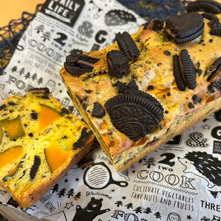 ハロウィンにも♬かぼちゃとオレオのパウンドケーキ